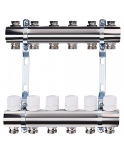 Колектор з регуляторами та кріпленням ECO 001B 1"x6