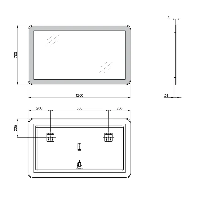 Дзеркало Qtap Swan 1200x700 з LED-підсвічуванням QT1678141470120W 2 Дзеркало Qtap Swan 1200x700 з LED-підсвічуванням QT1678141470120W 2