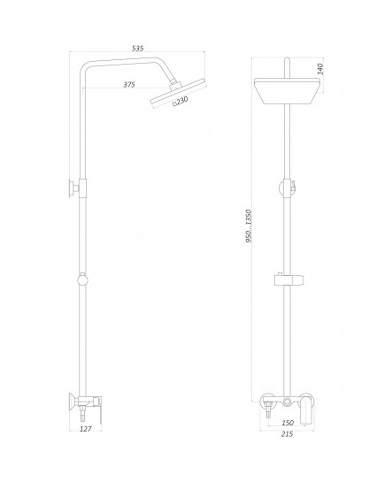 Душова система Globus Lux LAGUNA GLA-0005N-7-WHITE