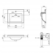 Раковина Qtap Albatross 5C 600х480х210 White з донним клапаном QT01115060CW