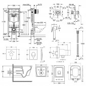 Комплект інсталяція Grohe Rapid SL 38721001 + унітаз з сидінням Qtap Crow QT05335170W + набір для гігієнічного душу зі змішувачем Grohe BauClassic 111048