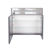 Дзеркальна шафа підвісна Qtap Robin 800х730х145 Graphite з LED-підсвічуванням