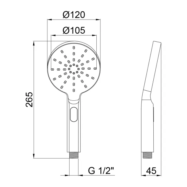 Лейка для ручного душа Qtap Rucni A121O3PCC