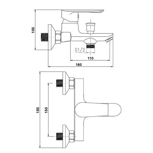 Смеситель для ванны SW Magnum 006 2