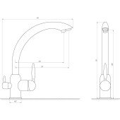 Змішувач для кухні під осмос Globus Lux GLLR-0777-1-ONIX