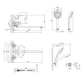 Смеситель для ванны Lidz (CRM) 40 87 005-1 New