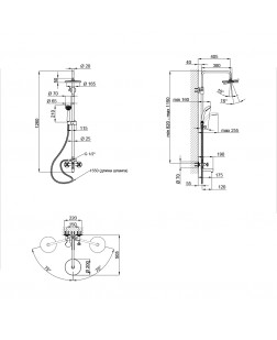 Душевая система Qtap Liberty ANT 140-210