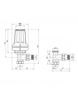 Комплект термостатический Danfoss RAS-C+RA-FN+RLV-S 1/2" угловой (013G2228)