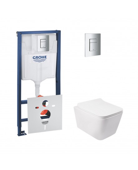 Набор инсталляция 4 в 1 Grohe Rapid SL 38772001 + унитаз с сиденьем Qtap Crow QT05335170W