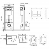 Набор Qtap инсталляция Nest M425-M06CRM + унитаз с сиденьем Jay QT07335176W