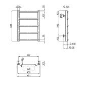 Сушарка для рушників водяна Lidz Trapezium (CRM) D38/25 400x600 P5