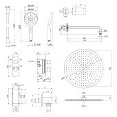 Термостатична душова система прихованого монтажу Qtap Votice QT65T105OGCSET Термостатична душова система прихованого монтажу Qtap Votice QT65T105OGCSET