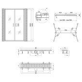 Душевые двери в нишу Qtap Gemini CRM209.C6 90х190 см с трап линейный Dry FB304-600 с сухим закрыванием и нержавеющей решеткой 600х73 мм Душевые двери в нишу Qtap Gemini CRM209.C6 90х190 см с трап линейный Dry FB304-600 с сухим закрыванием и нержавеющей решеткой 600х73 мм