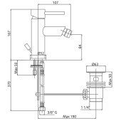 Змішувач для біде Bianchi Style BIDSTY2003IACRM з донним клапаном