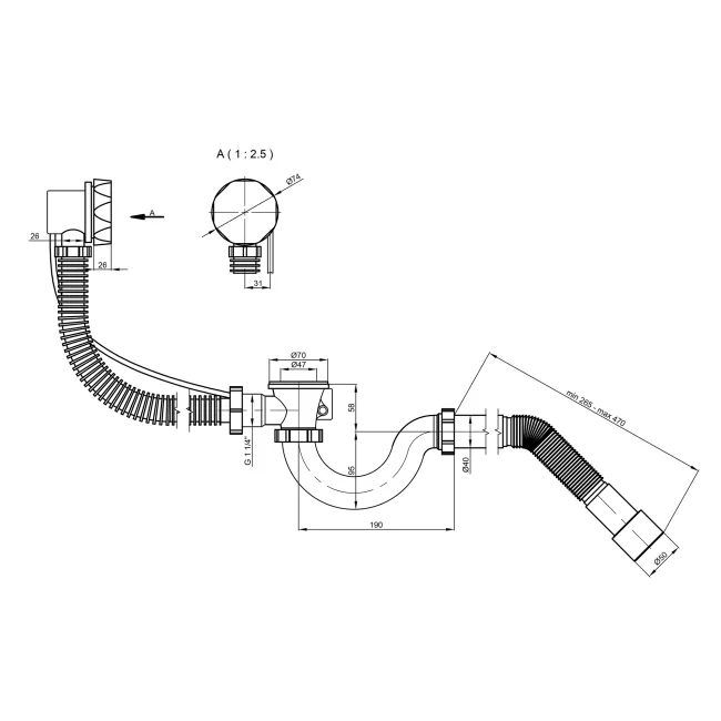 Сифон для ванны Lidz (WHI) 60 03 V001 01 прямоточный (выход 50 мм) 2 Сифон для ванны Lidz (WHI) 60 03 V001 01 прямоточный (выход 50 мм) 2