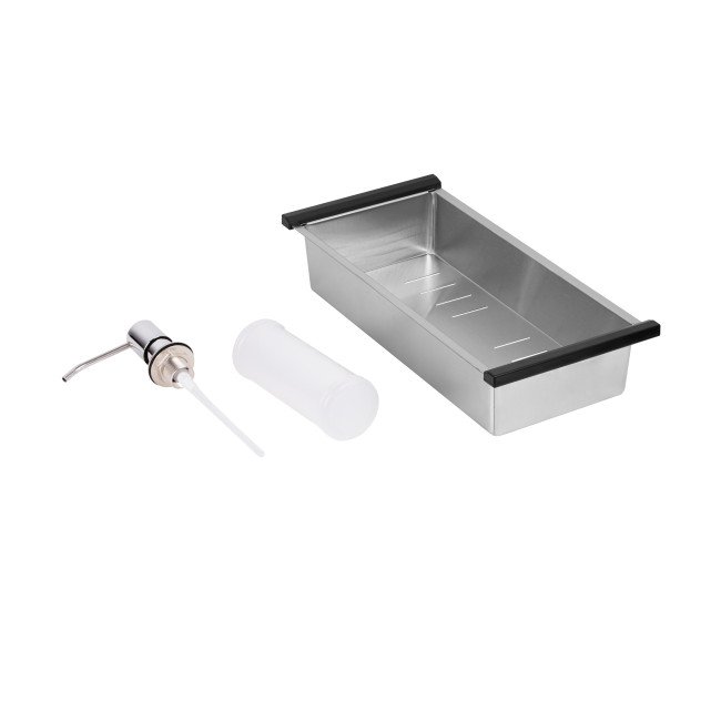 Набор 3 в 1 Qtap кухонная мойка DK6845R 3.0/1.2 мм Satin + сушилка + дозатор для моющего средства Набор 3 в 1 Qtap кухонная мойка DK6845R 3.0/1.2 мм Satin + сушилка + дозатор для моющего средства