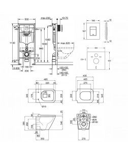 Набор инсталляция 4 в 1 Grohe Rapid SL 38772001 + унитаз с сиденьем Qtap Tern QT1733052ERW