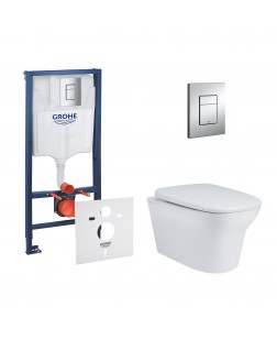 Набір інсталяція 4 в 1 Grohe Rapid SL 38772001 + унітаз з сидінням Qtap Gemini QT25332614EW