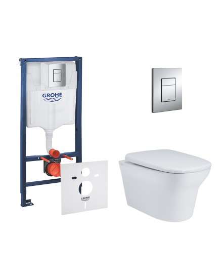 Набор инсталляция 4 в 1 Grohe Rapid SL 38772001 + унитаз с сиденьем Qtap Gemini QT25332614EW