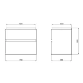 Тумба підвісна Qtap Albatross 710х725х460 White QT0174TP700DW