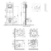 Набір Qtap інсталяція 4 в 1 з панеллю змиву Nest (QT0233M370 + QT0211P01V1176W) + унітаз з сидінням Aries QT0333063ERW Набір Qtap інсталяція 4 в 1 з панеллю змиву Nest (QT0233M370 + QT0211P01V1176W) + унітаз з сидінням Aries QT0333063ERW
