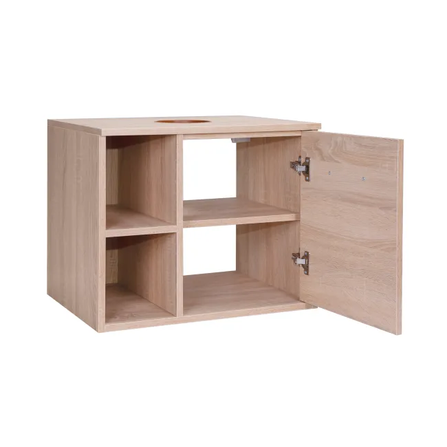 Тумба підвісна Qtap Pisces 600х480х437 Whitish oak зі стільницею QT2579TPL603WO