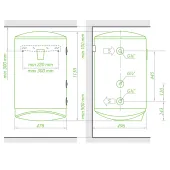 Комбінований водонагрівач Tesy Modeco Ceramic 120 л, сухий ТЕН 2х1,2 кВт (GCV9SL1204724DC21TS2RCP) 304327