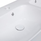 Раковина подвесная моноблок двойная Qtap Virgo 1000х410х360 White с донным клапаном QT1811G760W