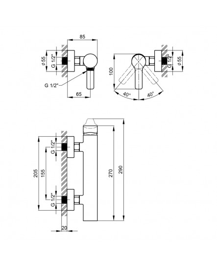 Смеситель для душа Qtap Zdenek 4032102C