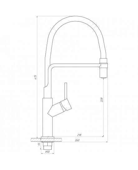 Змішувач для кухні Globus Lux DENVER Flex GDF-32-00-01