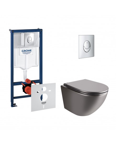 Набор инсталляция 4 в 1 Grohe Rapid SL 38721001 + унитаз с сиденьем Qtap Robin QT1333046ENRMB