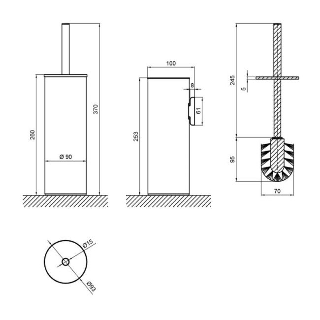 Йоржик для унітаза Qtap Liberty ANT 1150 2