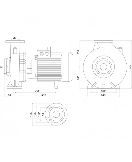 Насос моноблочный IR 32-200NC 4,0 кВт SAER (25 м3/час, 45 м)