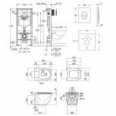 Набір інсталяція 4 в 1 Grohe Rapid SL 38722001 + унітаз з сидінням Qtap Robin QT1333046ENRW