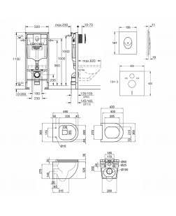 Набір інсталяція 4 в 1 Grohe Rapid SL 38722001 + унітаз з сидінням Qtap Robin QT1333046ENRW