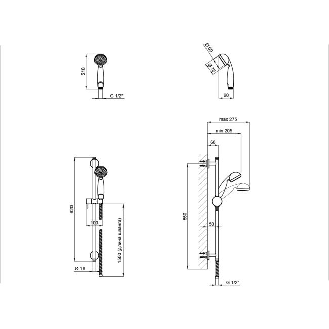 Душовий гарнітур Qtap 004 2