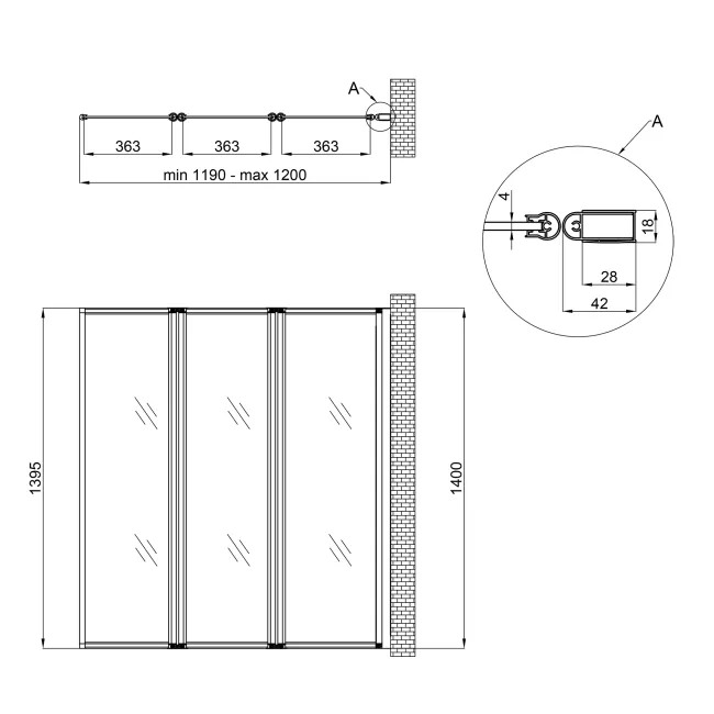 Штора на ванну Qtap Gemini WHI401214RP4 стекло Pear 4 мм, 120x140 см 2 Штора на ванну Qtap Gemini WHI401214RP4 стекло Pear 4 мм, 120x140 см 2