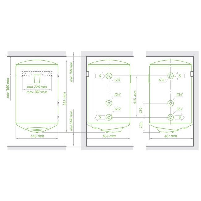 Комбинированный водонагреватель Tesy Bilight 100 л, мокрый ТЭН 3,0 кВт (GCV9SL1004430B11TSRP) 303332 2
