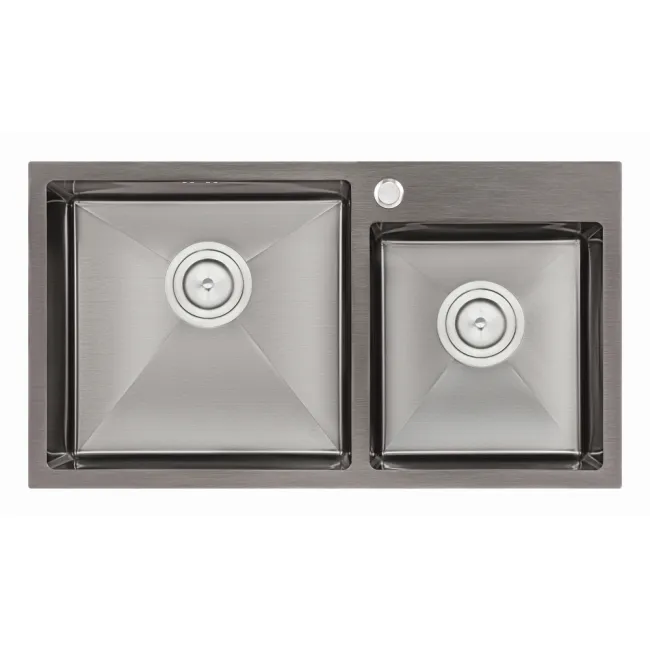 Кухонна мийка з двома чашами Qtap S7843BL 2.7/1.0 мм Black (QTS7843BRPVD10) Кухонна мийка з двома чашами Qtap S7843BL 2.7/1.0 мм Black (QTS7843BRPVD10)