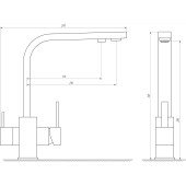 Змішувач для кухні під осмос Globus Lux GLLR-0111-5-TERRA