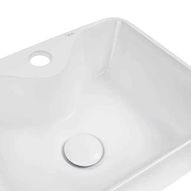 Раковина-чаша Qtap Crow 400х300х140 White с донным клапаном QT05117040JW