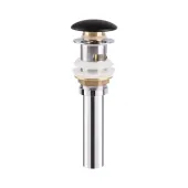 Донний клапан для раковини Qtap F009M1 70х70х220 Matt black з переливом