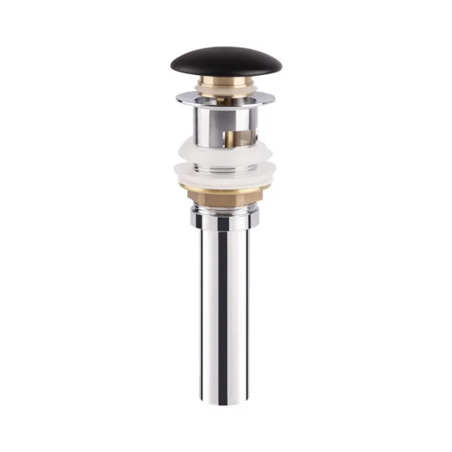 Донний клапан для раковини Qtap F009M1 70х70х220 Matt black з переливом