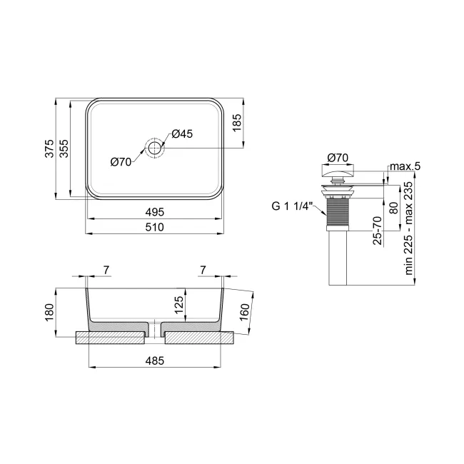 Раковина-чаша Qtap Tern 500х370х200 White с донным клапаном QT1711A048W 2 Раковина-чаша Qtap Tern 500х370х200 White с донным клапаном QT1711A048W 2