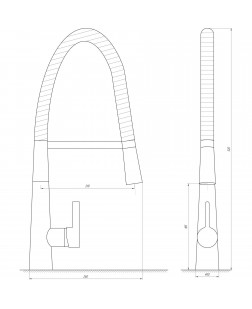 Змішувач для кухні Globus Lux LAZER GLLR-1032-StSTEEL