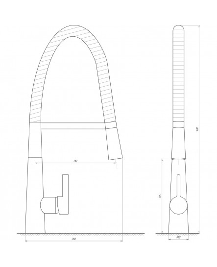 Смеситель для кухни Globus Lux LAZER GLLR-1032-StSTEEL