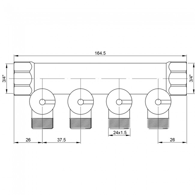 Колектор Icma 3/4" 4 виходи №228