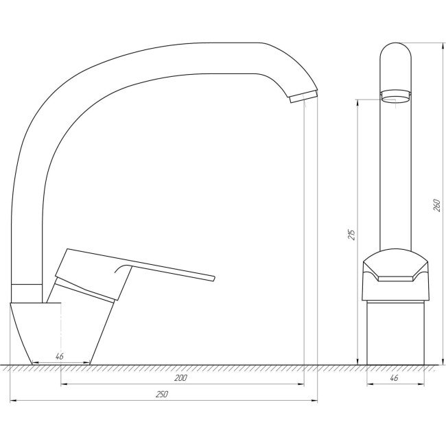Смеситель для кухни BRAVO ZENITH BS-42-103S боковой латунь Смеситель для кухни BRAVO ZENITH BS-42-103S боковой латунь