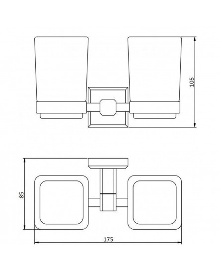 Стакан подвійний Perfect Sanitary Appliances КВ 9928A