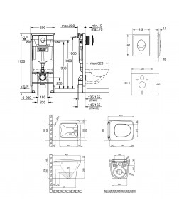 Набір інсталяція 4 в 1 Grohe Rapid SL 38721001 + унітаз з сидінням Qtap Gemini QT25332614EW